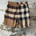 Burberry Tan Plaid Swim Trunks Sz S