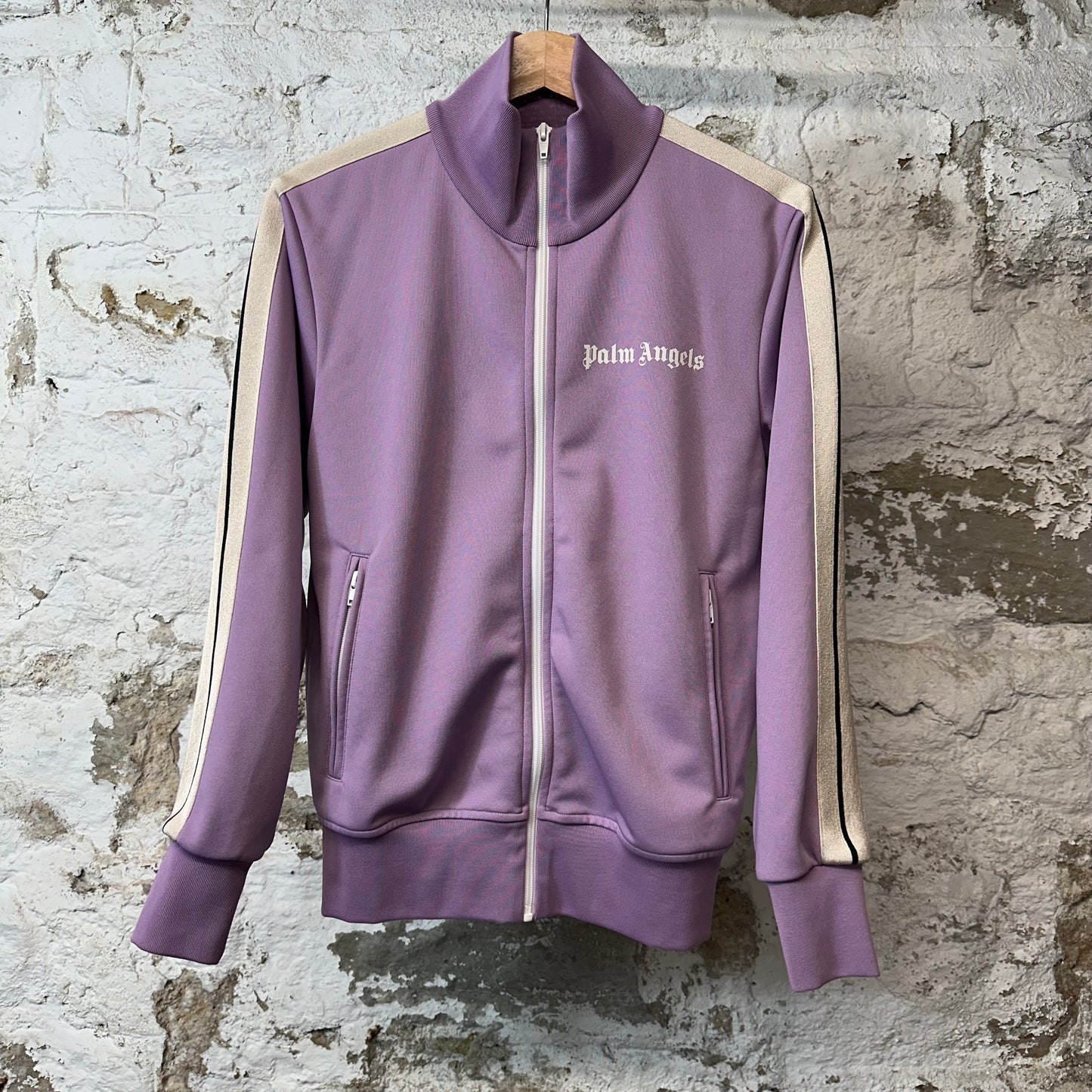 Palm Angels Lavender Beige Track Jacket Sz S