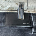 Amiri MX1 Grey Art Patch Black Denim Jeans Sz 33