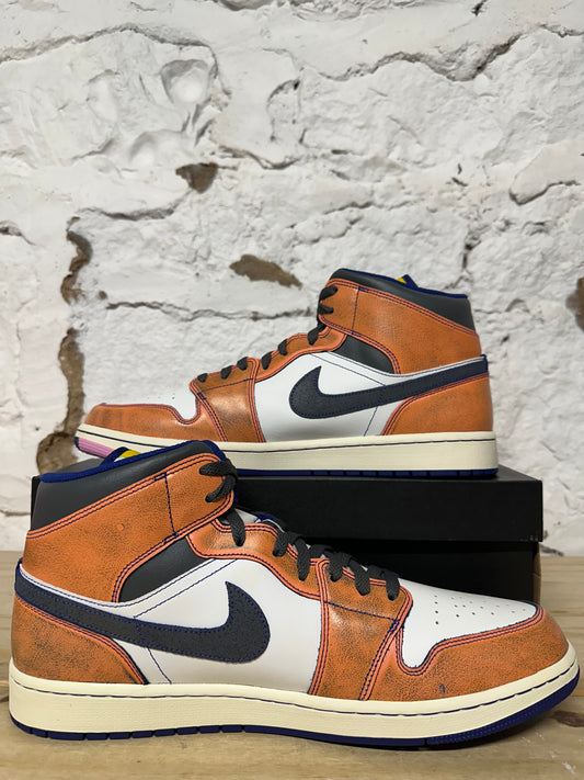 Air Jordan 1 Mid Summit White Crimson Sz 14 DS