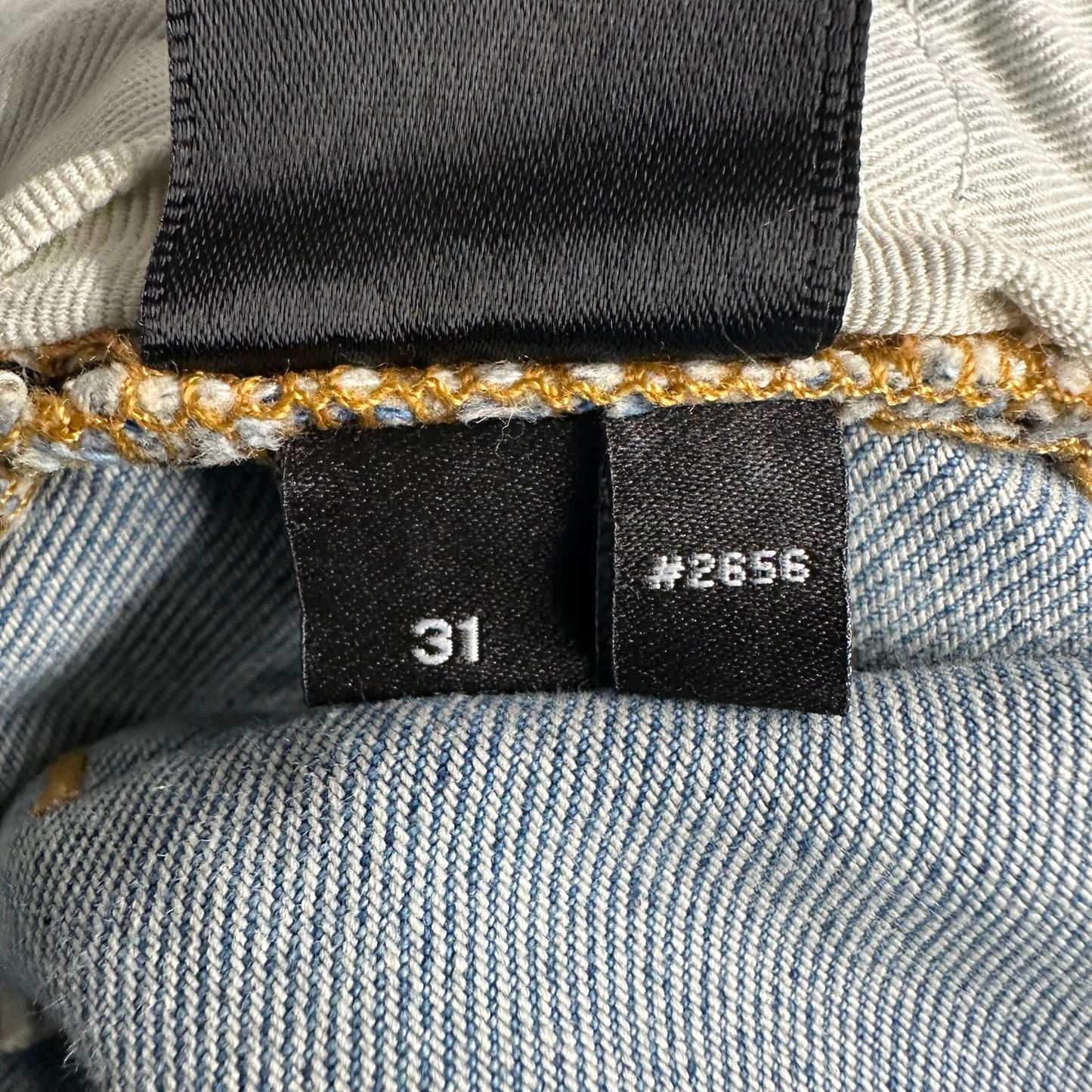 Amiri MX2 Multicolor Flannel Blue Denim Jeans Sz 31