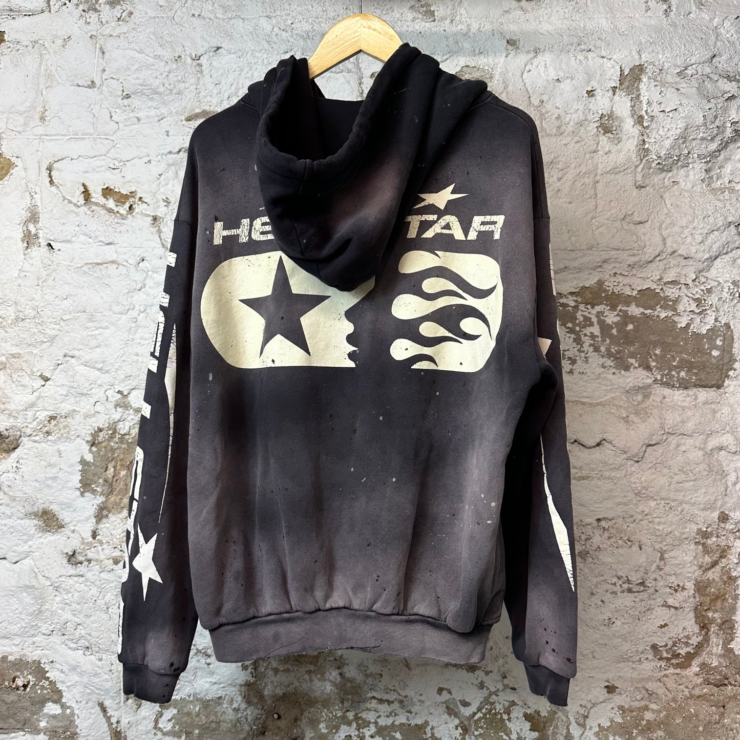 Hellstar Studios Paint Zip Up Hoodie Grey Sz M