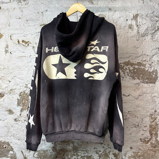 Hellstar Studios Paint Zip Up Hoodie Grey Sz M