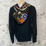 Bape Black Woodland Camo Shark Hoodie Sz M