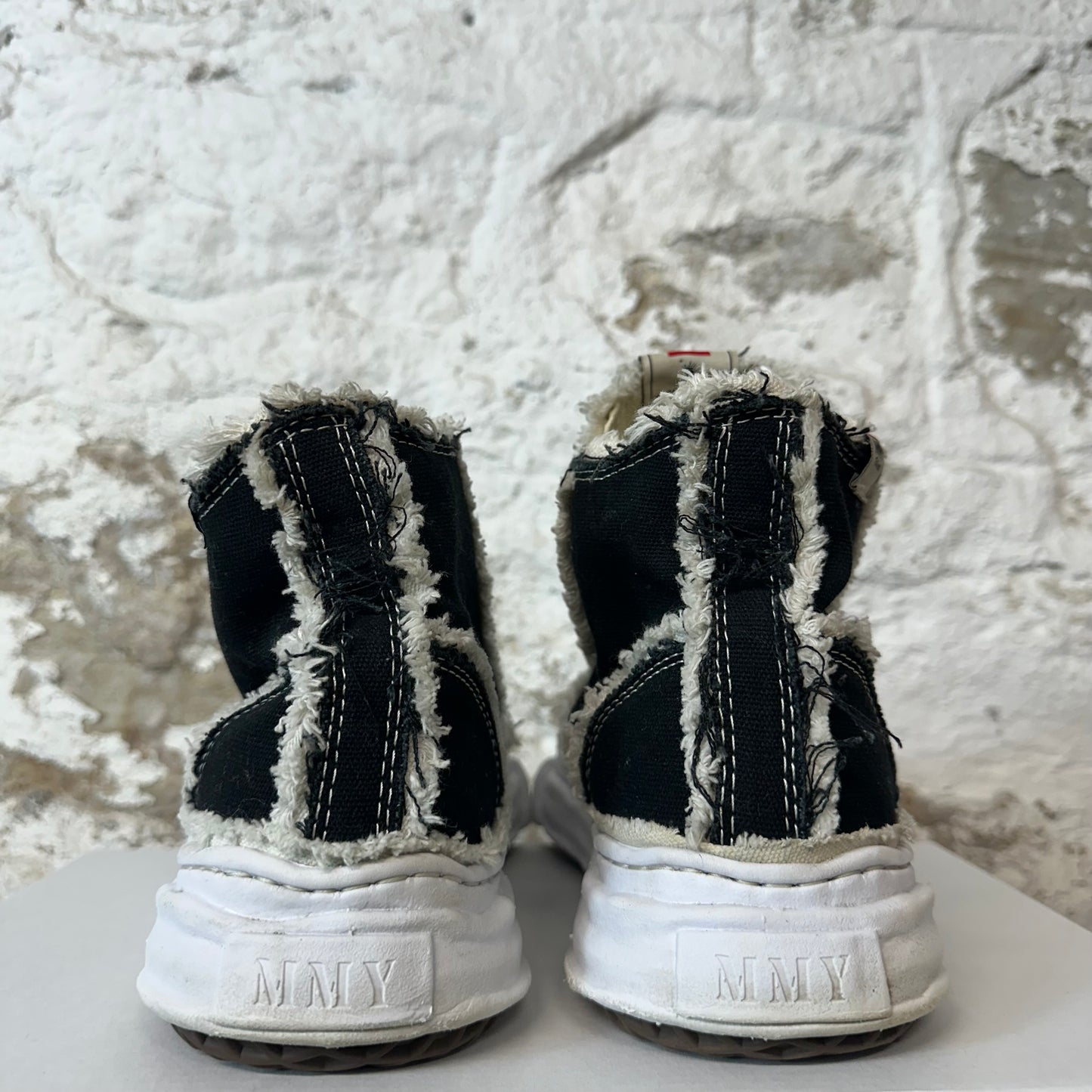 Maison Mihara High Black White Distressed Sneaker Sz 9 (42)