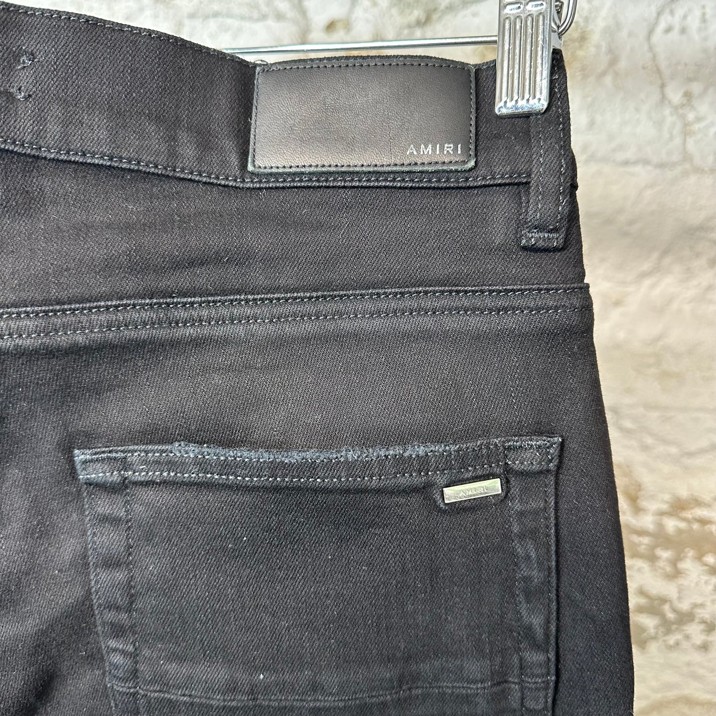 Amiri MX1 Green Suede Black Denim Jeans Sz 31