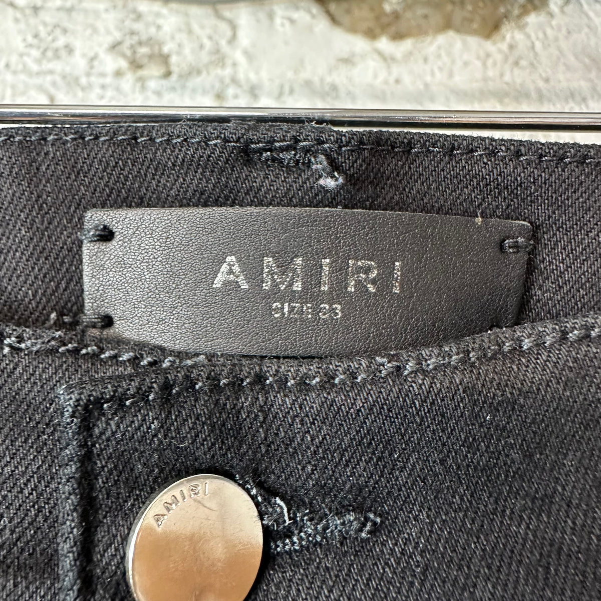 Amiri MX1 Brown Suede Black Denim Jeans Sz 33