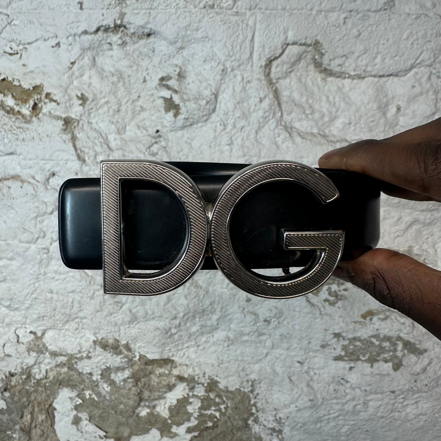 Dolce Gabanna Silver Buckle Black Belt Sz (110/44)