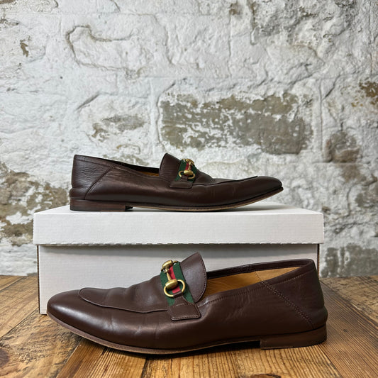Gucci Horsebit Brown Leather Loafer Sz 9.5