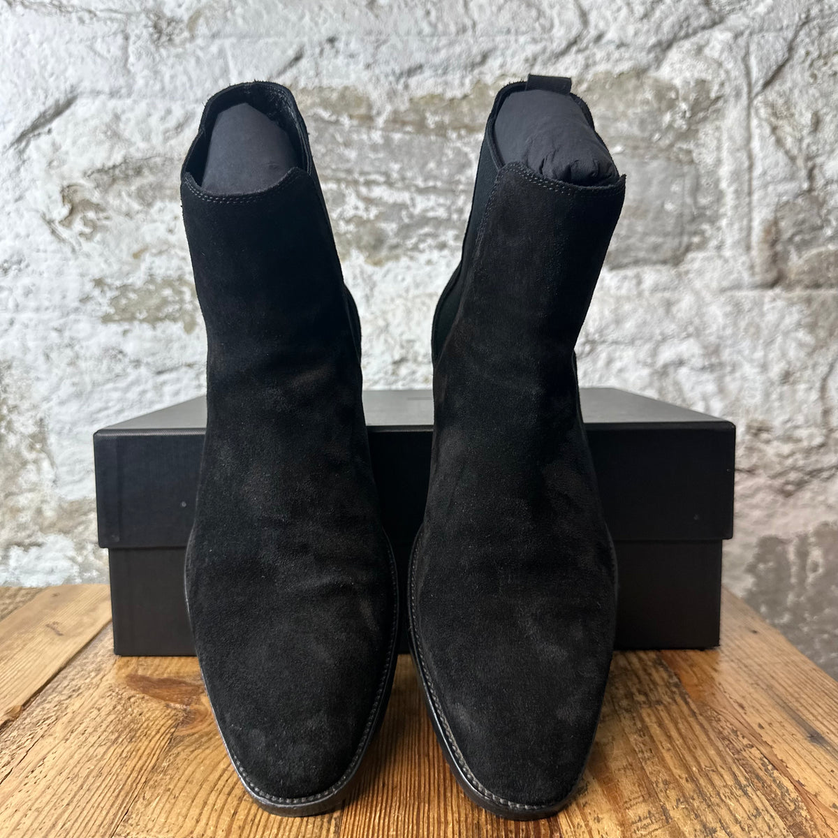 Saint Lauyrent Black Suede Wyatt Boot Sz 9 (42)