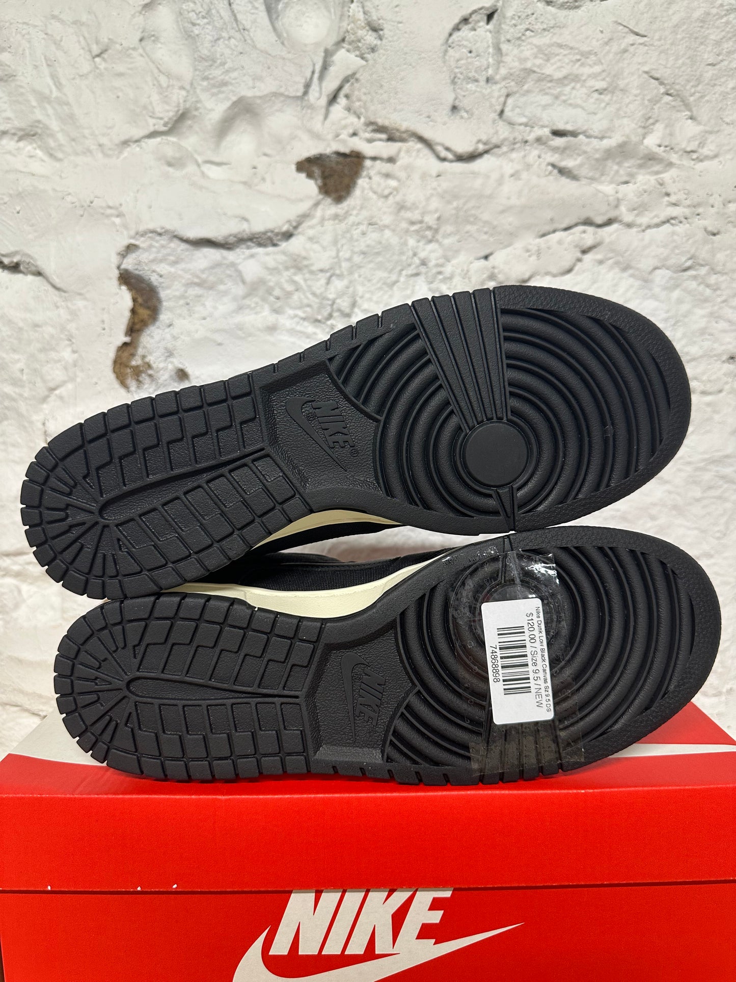 Nike Dunk Low Black Canvas Sz 9.5 DS