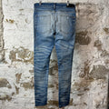 Amiri MX1 Sky Blue Cream Blue Denim Jeans Sz 33