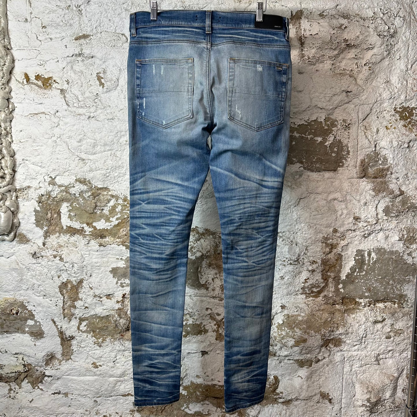 Amiri MX1 Sky Blue Cream Blue Denim Jeans Sz 33