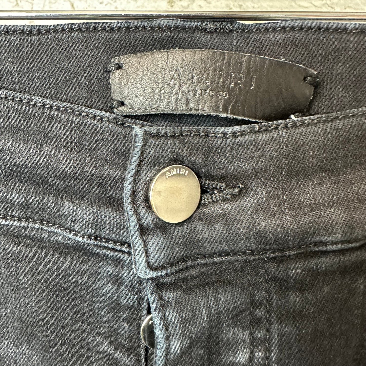 Amiri MX2 Red Navy Patch Black Denim Jeans Sz 30