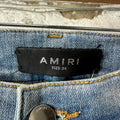 Amiri Tiger Thrasher Blue Denim Jeans Sz 34