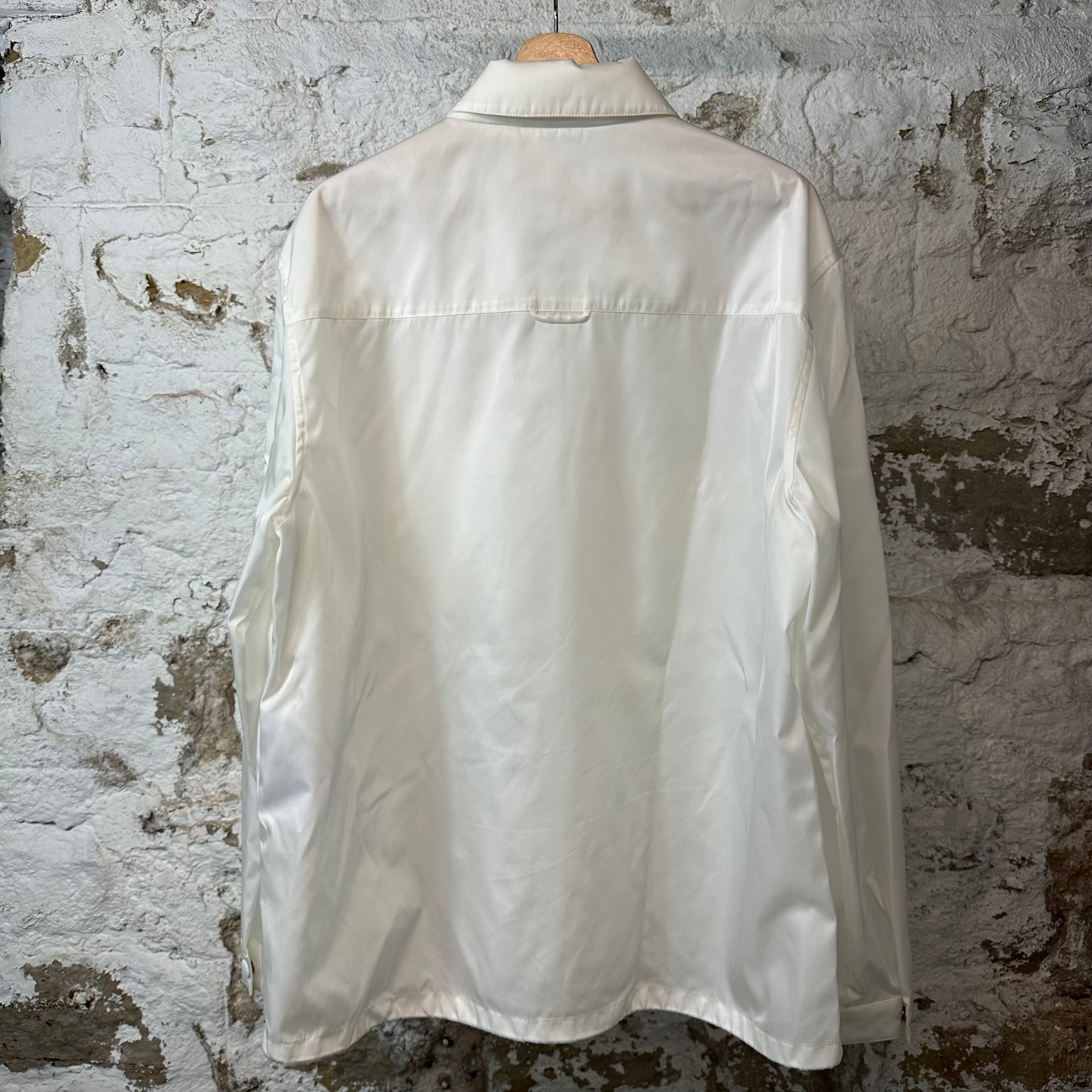 Prada Re-nylon Logo Plack Nylon Jacket White Sz XL DS – The