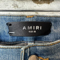 Amiri MX1 Multicolor Paisley Thrasher Blue Denim Jeans Sz 32