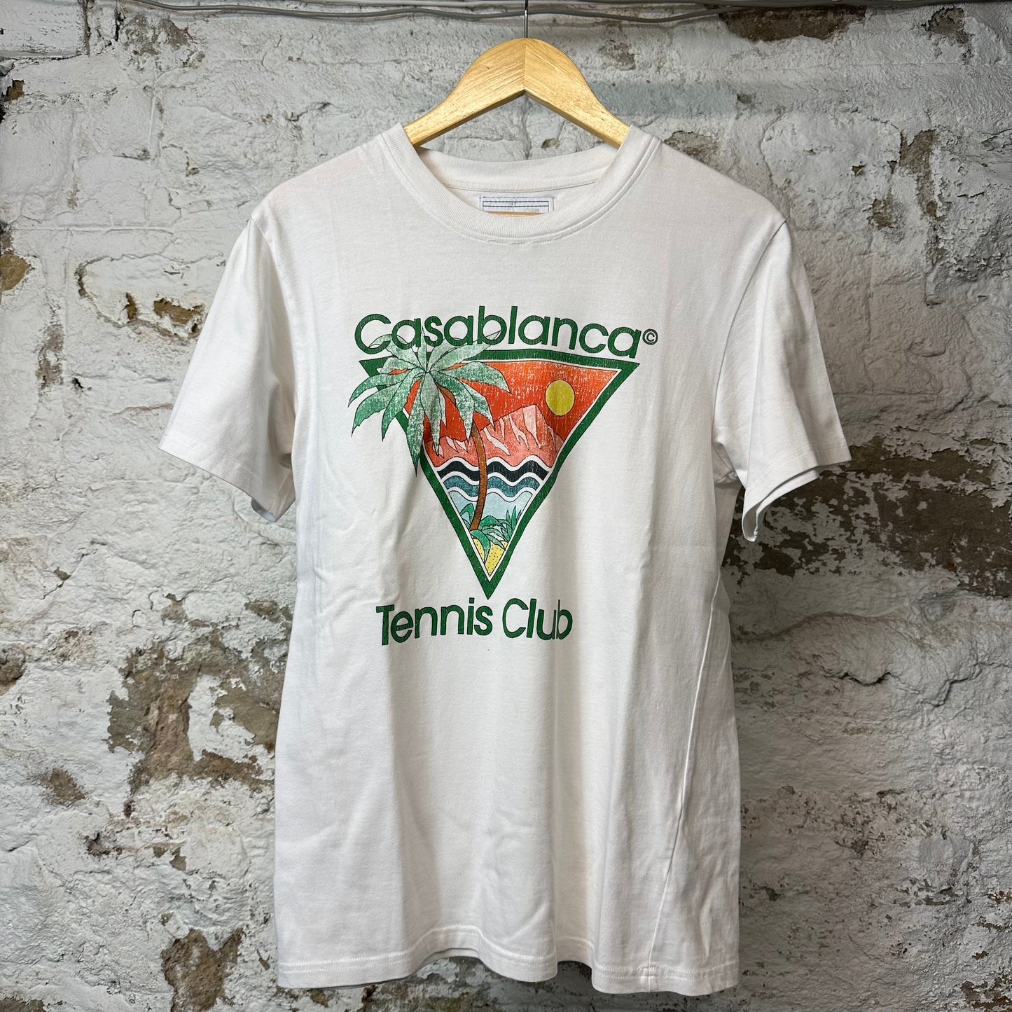 Casablanca Green Logo T-shirt White Sz S