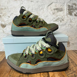 Lanvin Curb Multicolor Lace Olive Green Sneaker Sz 10 (43)