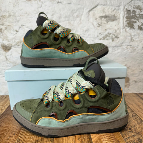 Lanvin Curb Multicolor Lace Olive Green Sneaker Sz 10 (43)