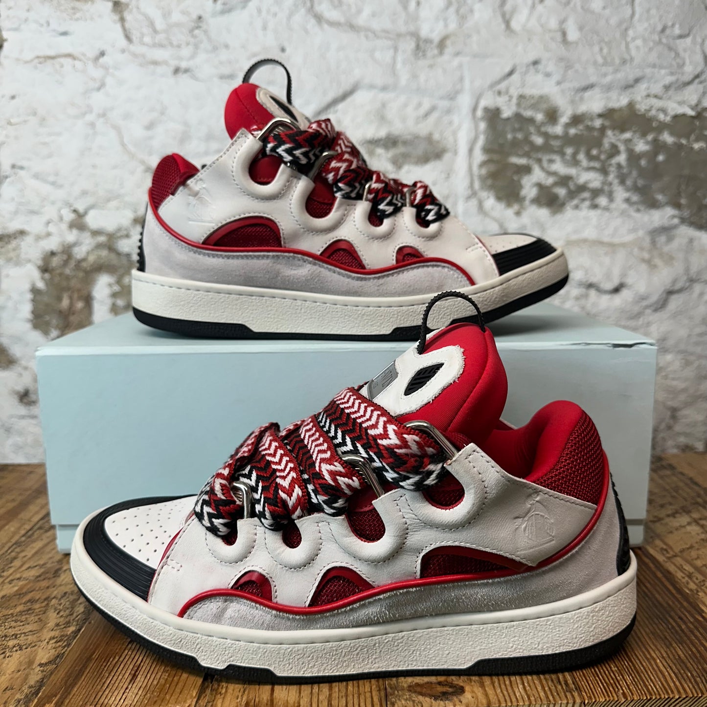 Lanvin Curb Red White Black Sneaker Sz 9 (42)