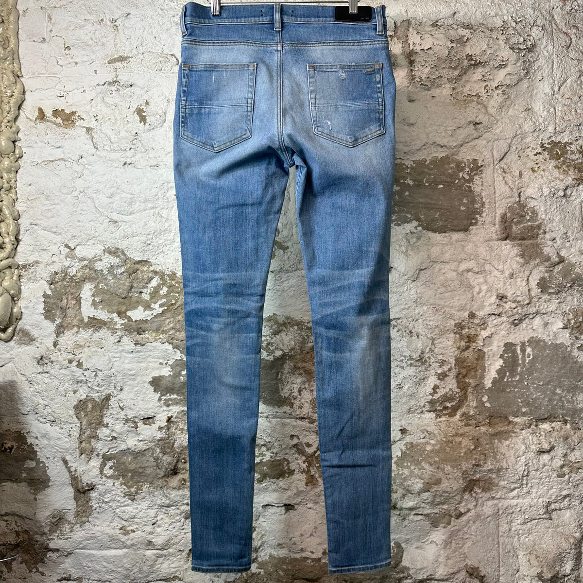 Amiri MX1 Aloha Patch Blue Denim Jeans Sz 32