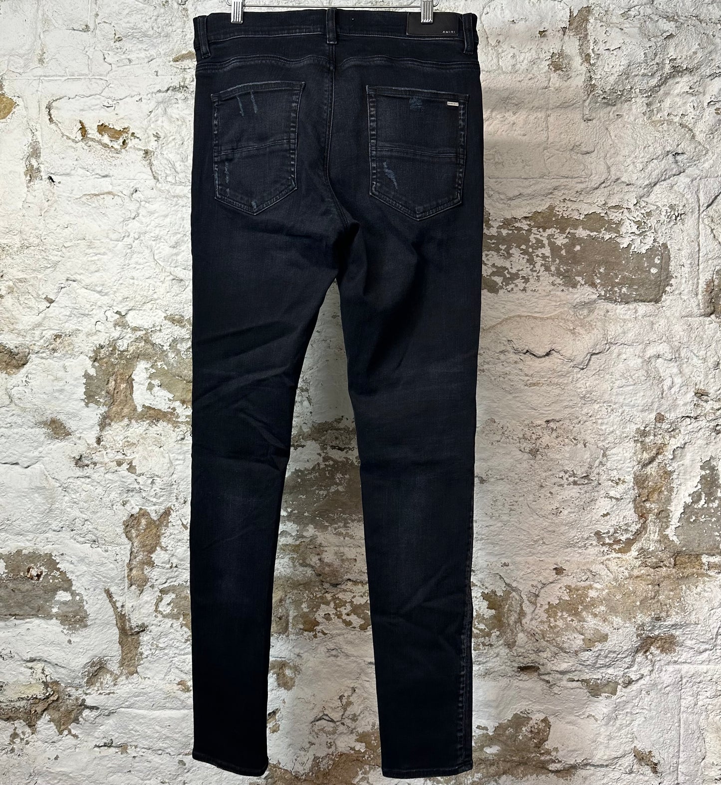 Amiri MX1 Camo Faded Black Denim Jeans Sz 34