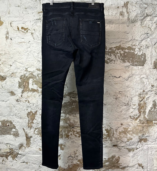 Amiri MX1 Camo Faded Black Denim Jeans Sz 34