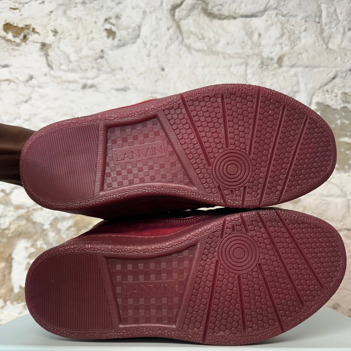 Lanvin Curb White Maroon Sneaker