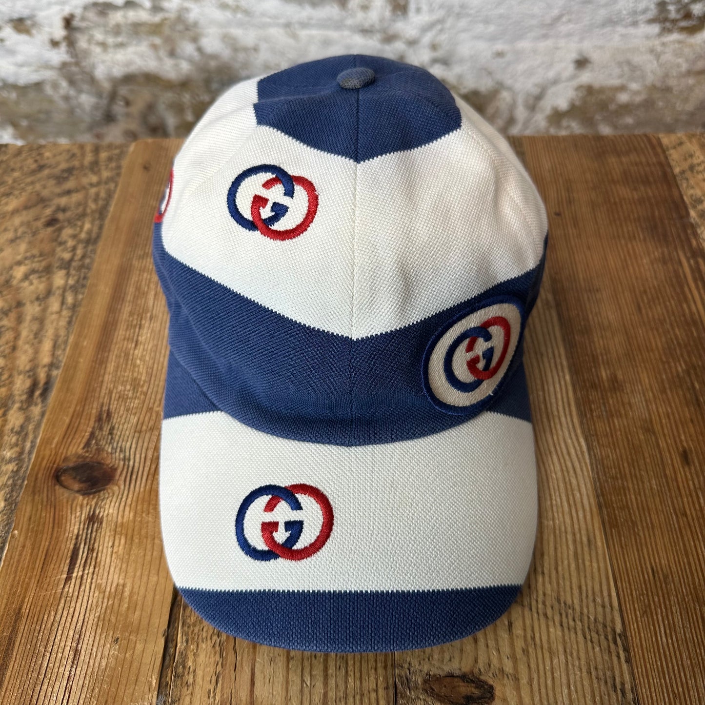 Gucci GG Logo Blue White Hat Sz XL