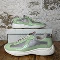 Prada Americas Cup Mint Patent White Sneaker Sz 8.5 No Box