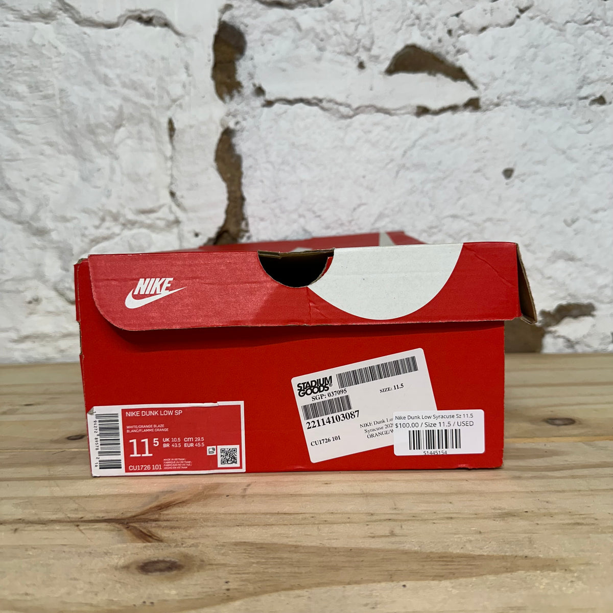 Nike Dunk Low Syracuse Sz 11.5