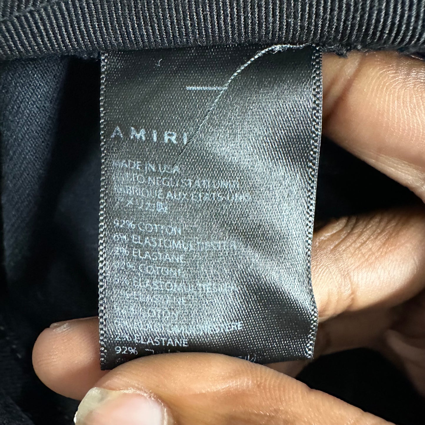Amiri MX1 Marble Patch Black Denim Jeans Sz 28