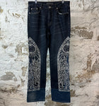 Who Decides War Stained Glass Dark Blue Denim Jeans Sz 30