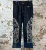 Who Decides War Stained Glass Dark Blue Denim Jeans Sz 30