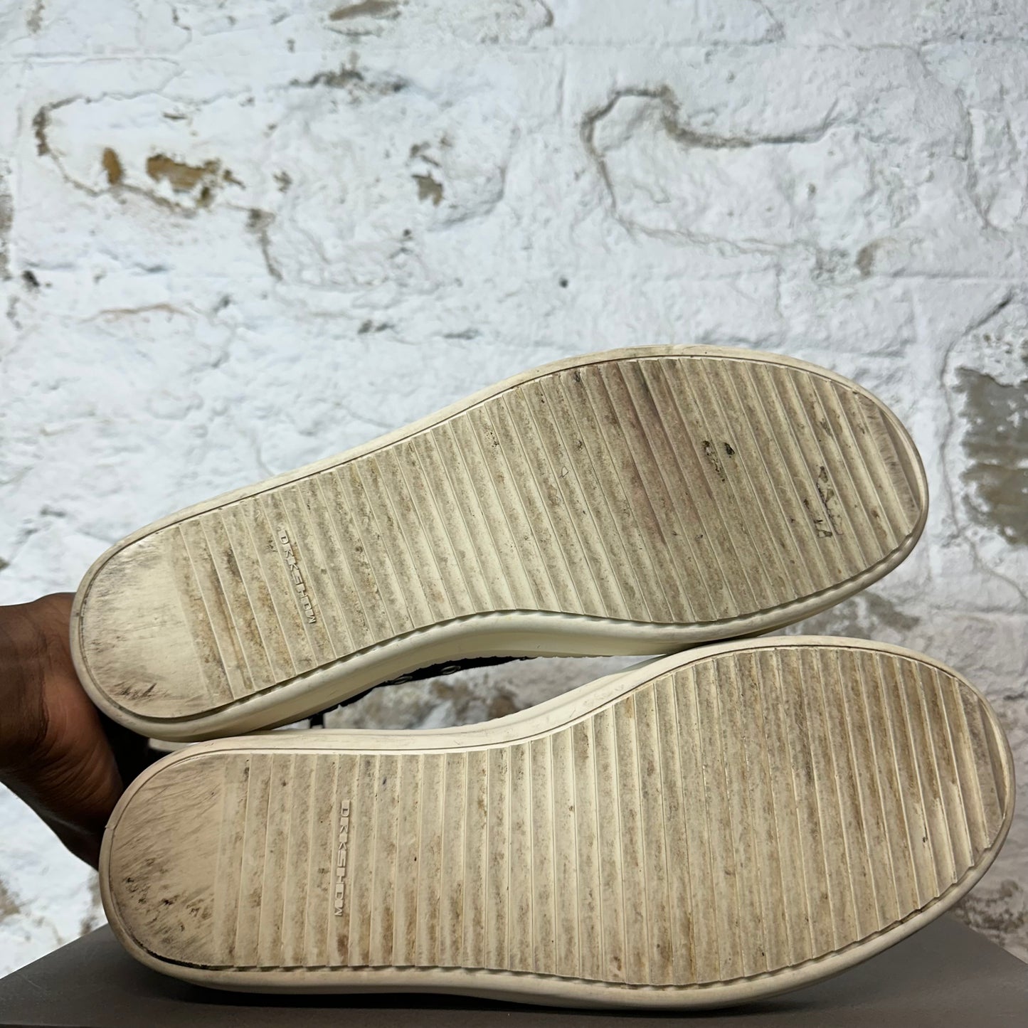 Rick Owens High Hexa Lace Black Milk Sneaker Sz 14 (47)