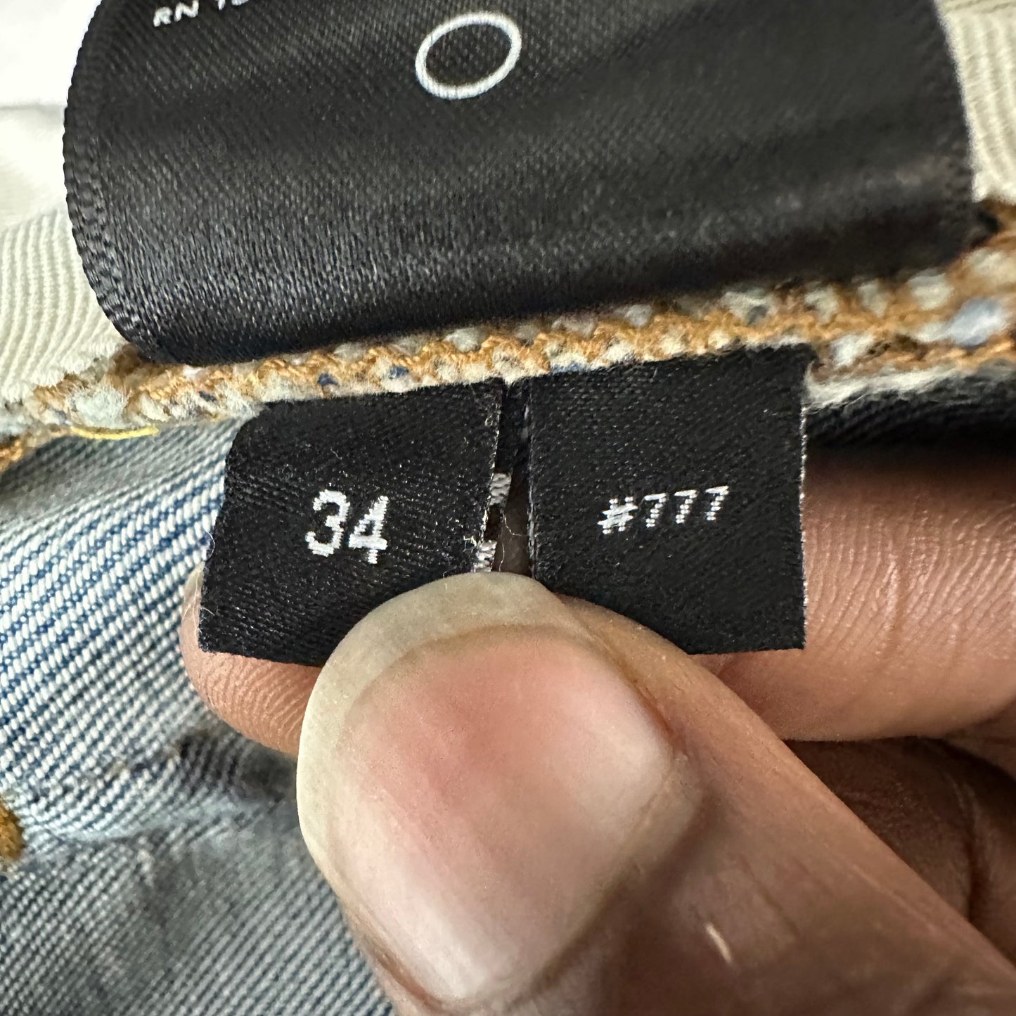 Amiri White Stripe Blue Denim Jeans Sz 34