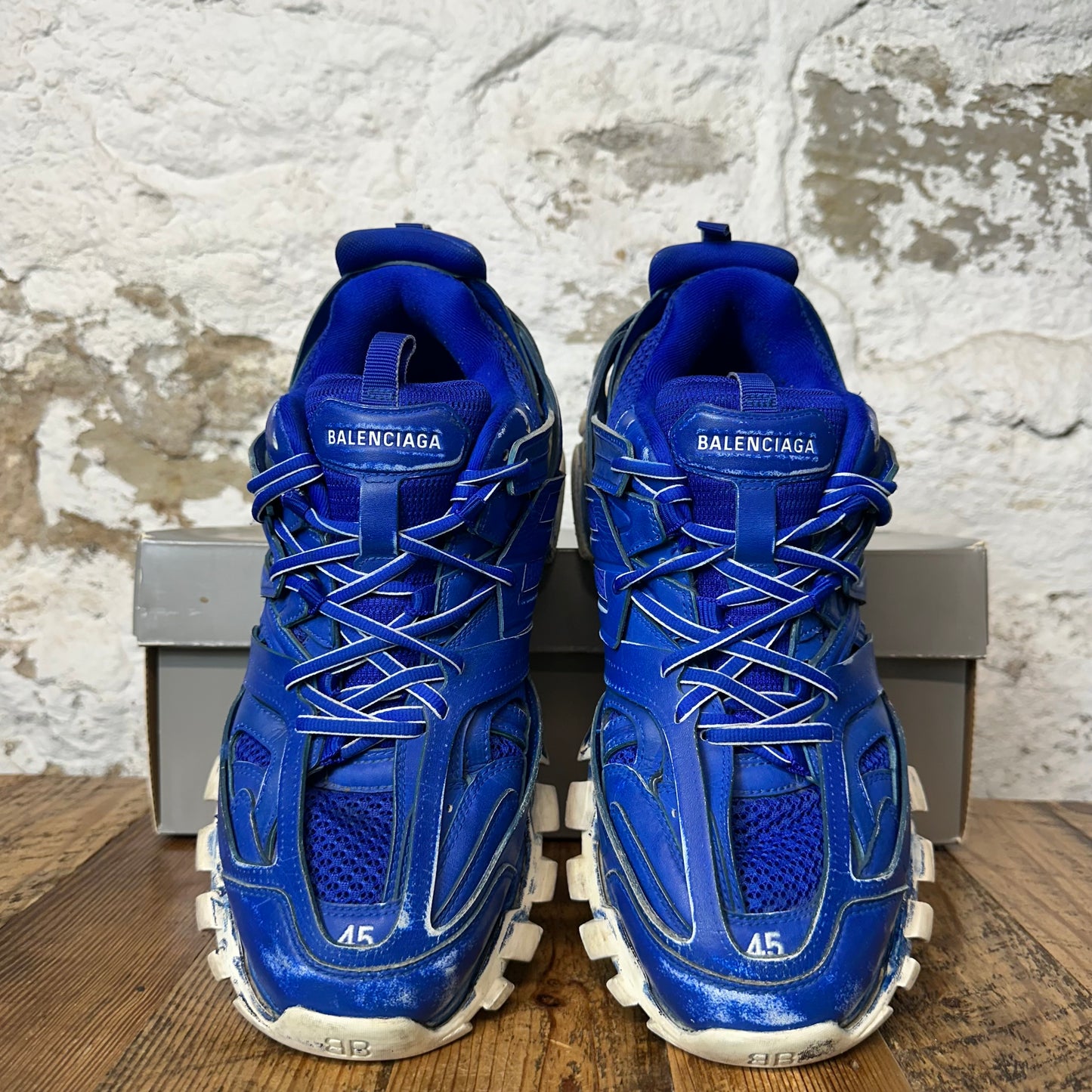 Balenciaga Track Runner Blue Dyed White Sneaker Sz 12 (45)