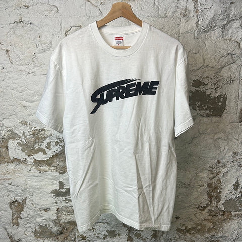 Supreme Black Flash Logo T-shirt White Sz M