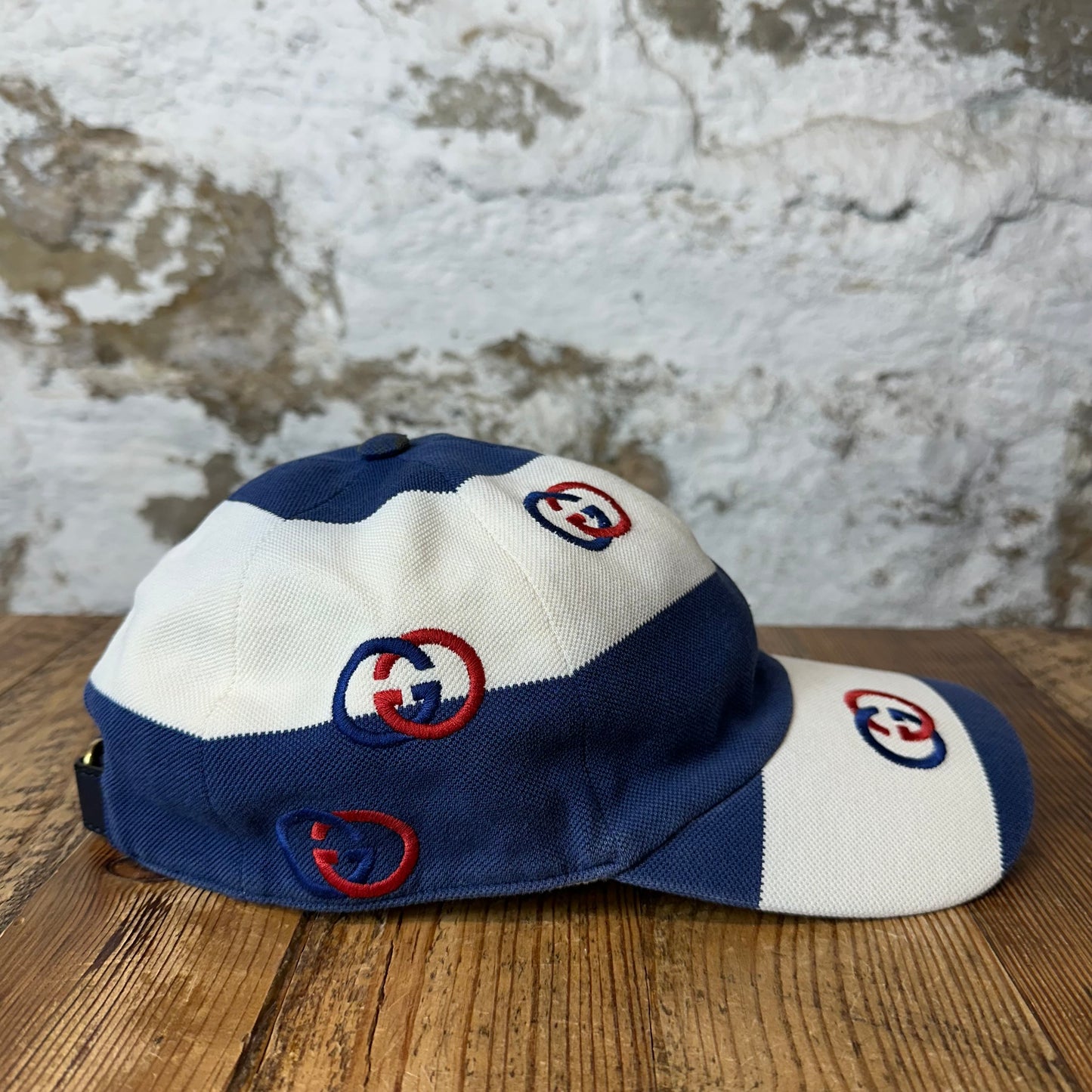 Gucci GG Logo Blue White Hat Sz XL