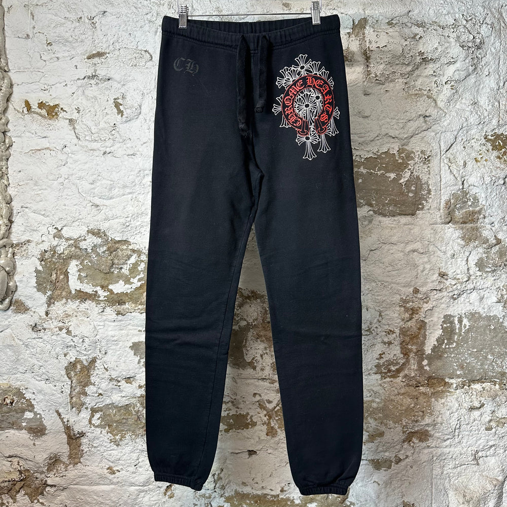 Chrome Hearts Cemetery Horseshoe Black Sweatpants Sz M