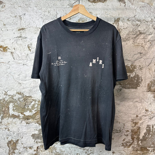 Amiri Cracked White Spell Black T-Shirt Sz M