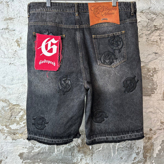 Godspeed Infinity Black Wash Denim Shorts Sz 36