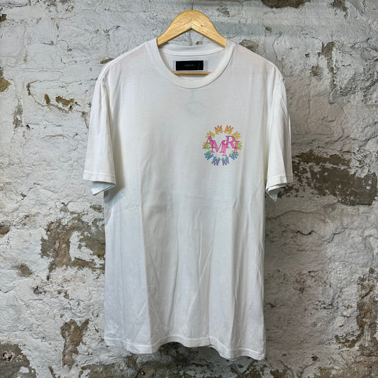 Amiri Multicolor MA Circle Logo T-shirt White Sz M