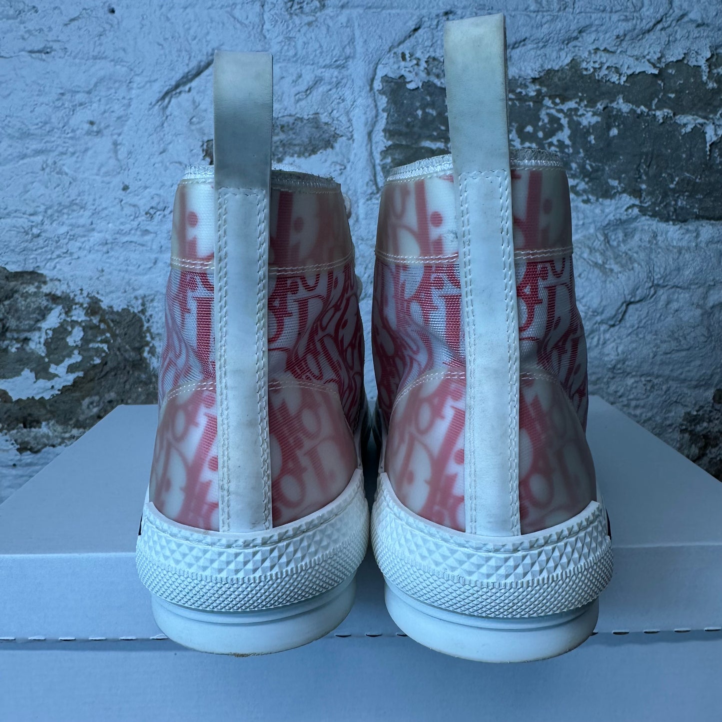 Dior B23 High Red Oblique White Sneaker Sz 10 (43)