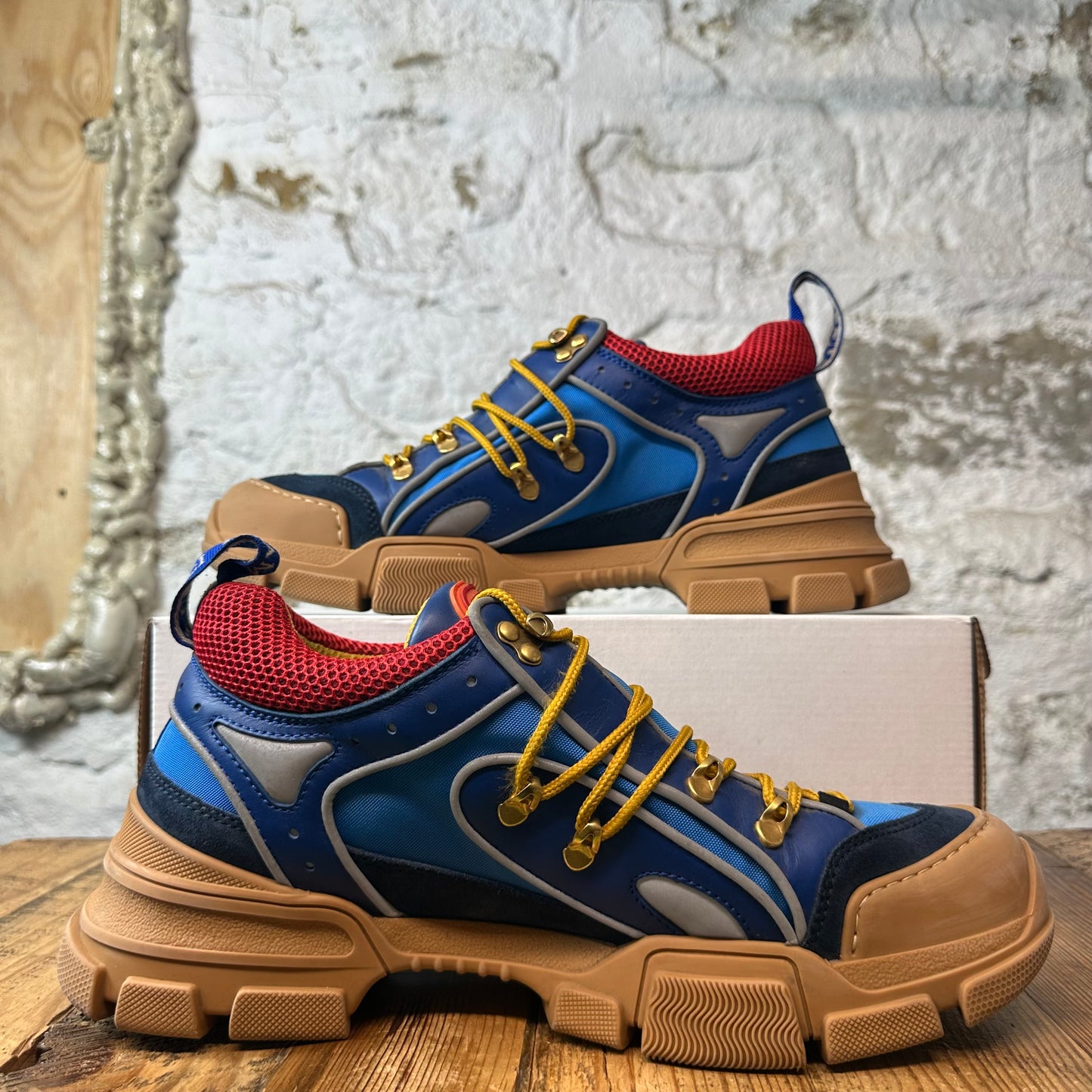 Gucci Flashtrek Red Blue Brown Boot Sz 11