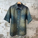 Louis Vuitton Rainbow Monogram Denim Button Up Shirt Sz S