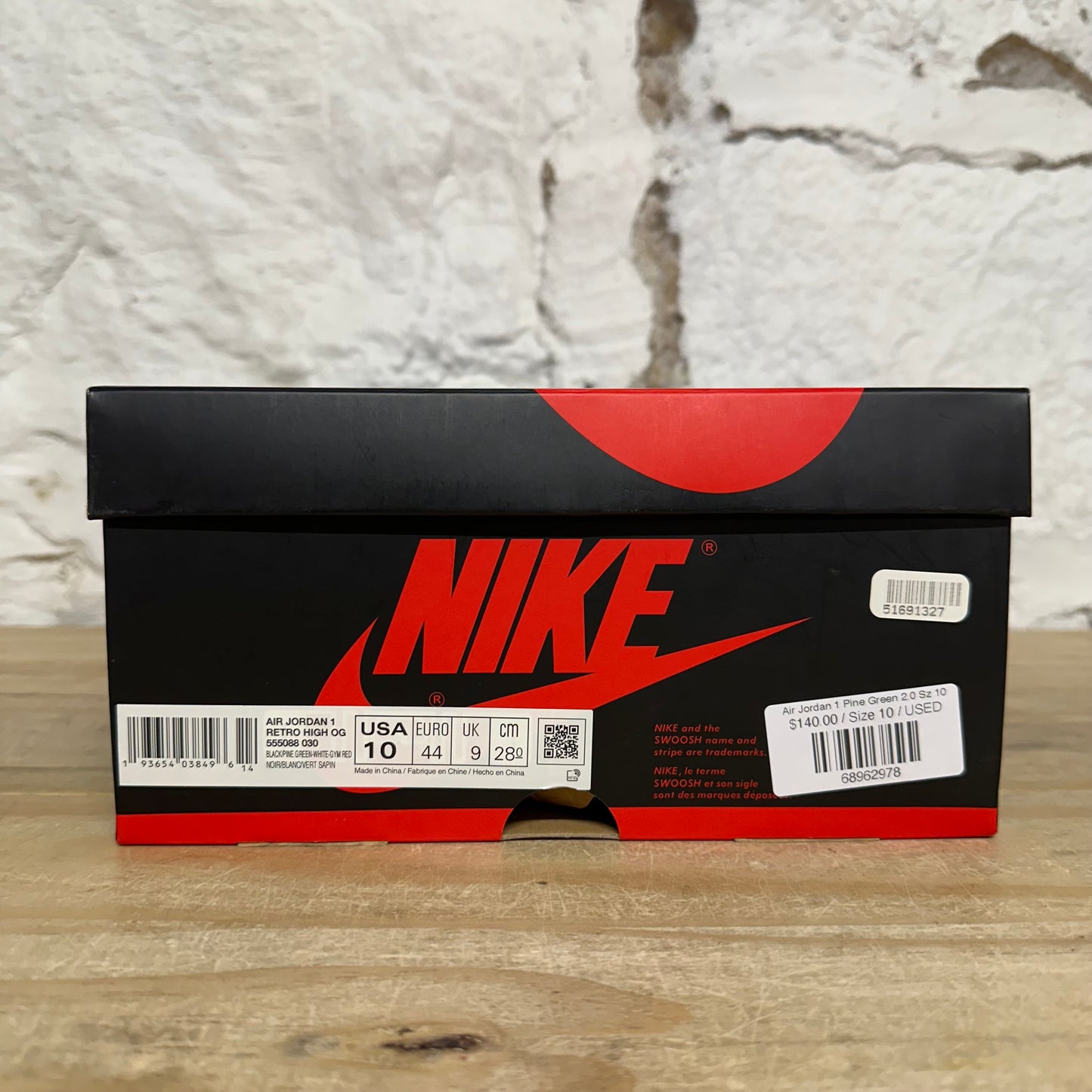 Air Jordan 1 High Pine Green Black Sz 10