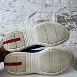Prada Americas Cup Blue Patent Gray White Sz 7 No Box
