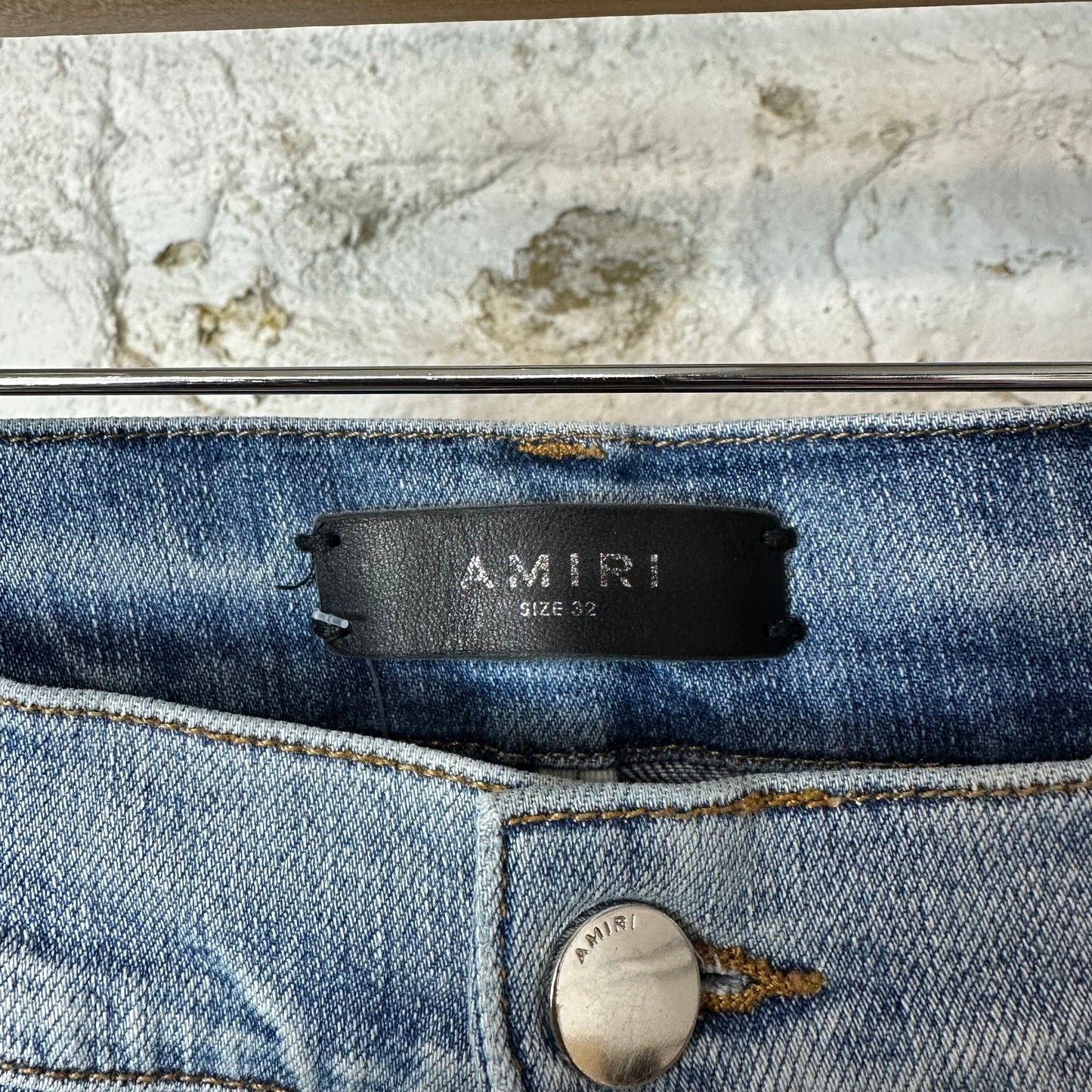 Amiri Multicolor Paisley Blue Denim Jeans Sz 32